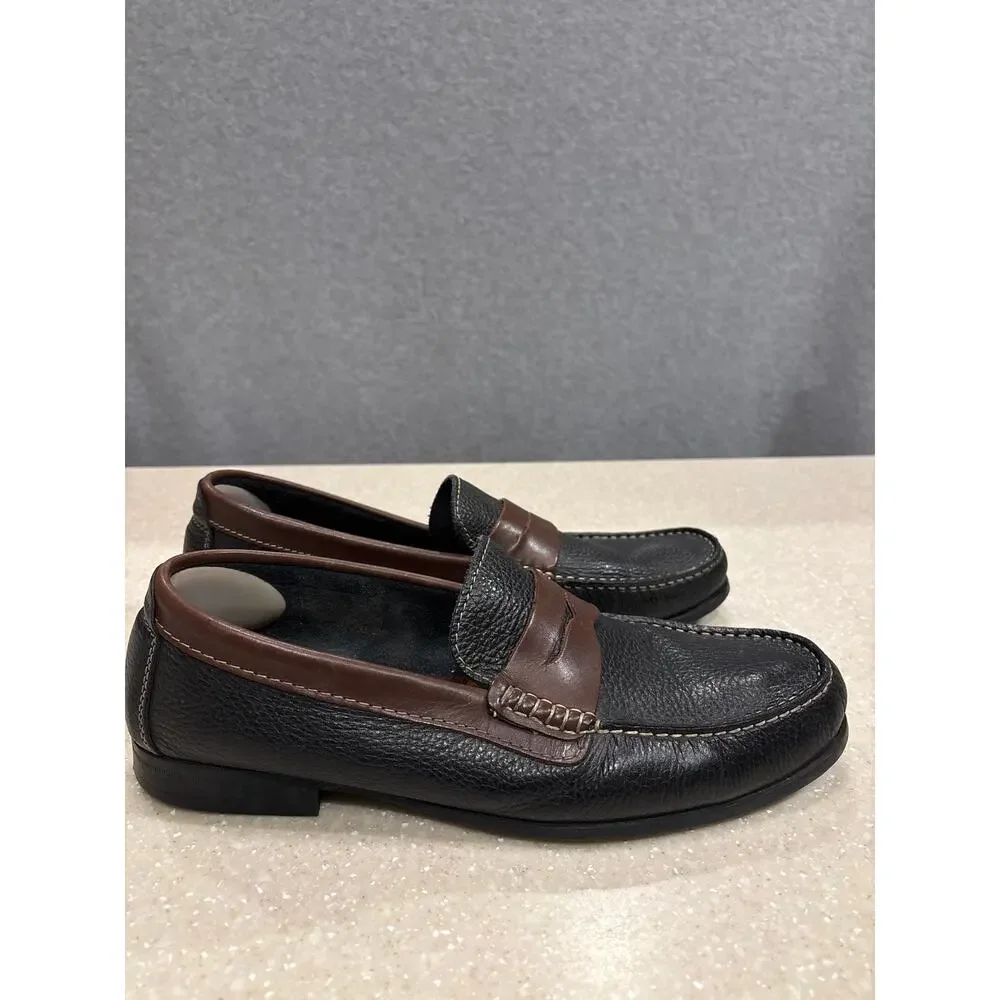Florsheim Franklin Penny Loafer‎ Shoes Men's Size 11 Black Brown Leather Slip-On